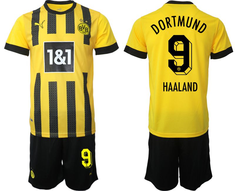 Men 2022-2023 Club Borussia Dortmund home yellow 9 Soccer Jerseys